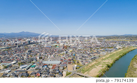 ［福島県］郡山市の街並みの空撮 79174139