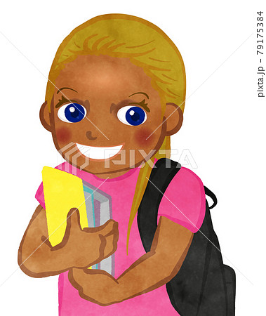 ノートを持っている南国系の女の子 79175384