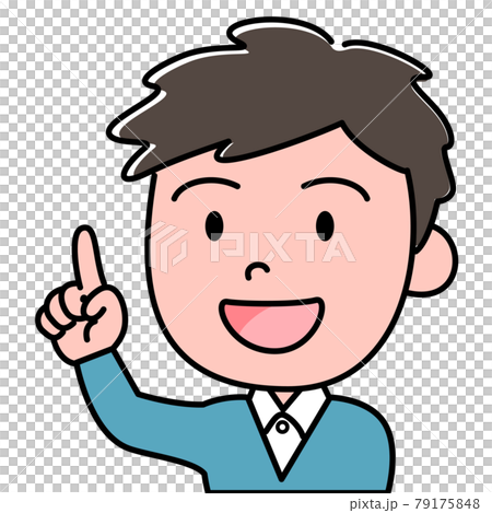 男性 指さし 気軽 カジュアル イラスト素材のイラスト素材