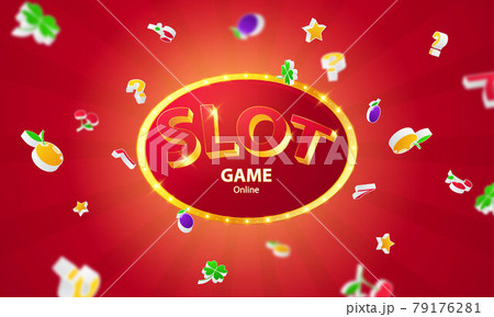 Online casino. mega jackpot frame, slot machine, casino chips flying realistic tokens for gambling, cash for roulette or poker, 79176281
