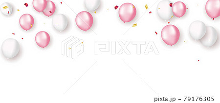 pink white balloons, confetti concept design template holiday Happy valentines Day, background Celebration Vector illustration. pink white balloons, confetti concept design template holiday Happy valentines Day, background Celebration Vector illustration. 79176305