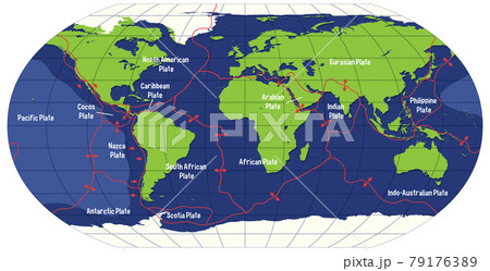 World Map Showing Tectonic Plates Boundaries World Map Showing Tectonic Plates Boundaries 79176389