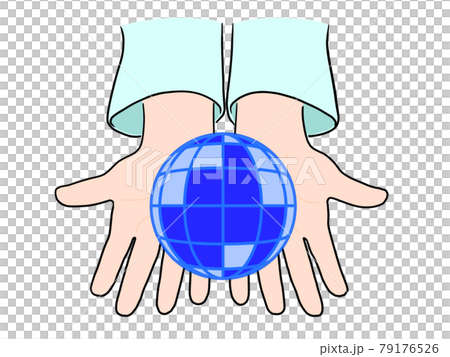 Blue earth in the palm 79176526