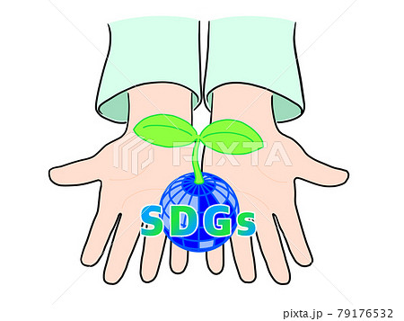 手のひらの地球から新芽が〜SDGs 79176532