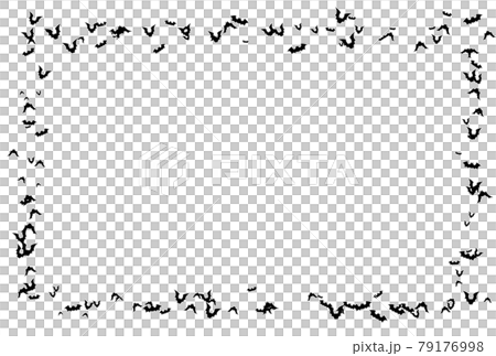 コウモリ　フレーム枠　ふちくっきり（ポストカード）（グリーティングカード） 79176998