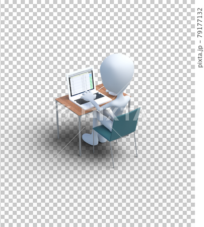 Internet business image perming 3DCG illustration material 79177132