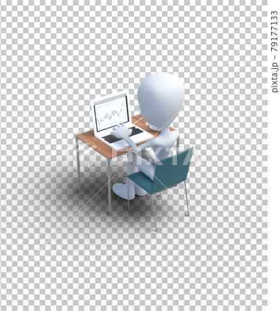 Internet business investment image perming 3DCG illustration material 79177133