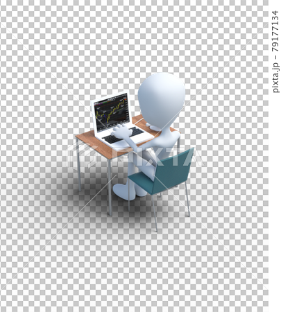 Internet business investment image perming 3DCG illustration material 79177134