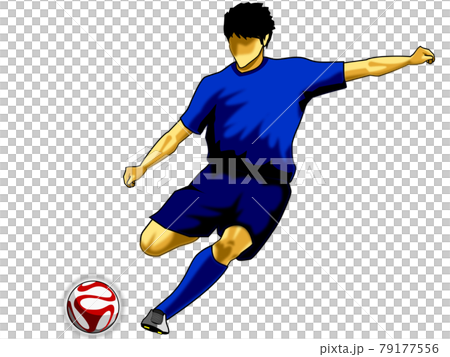 サッカーシュートフォームのイラスト素材