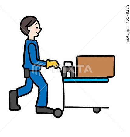 ピッキング作業をする男性のイラスト ピッキング作業をする男性のイラスト 79178228