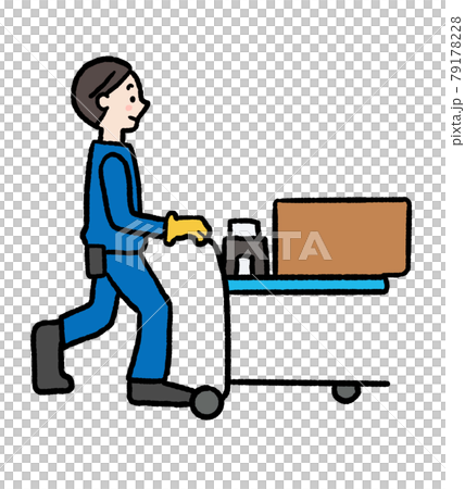 ピッキング作業をする男性のイラスト ピッキング作業をする男性のイラスト 79178228