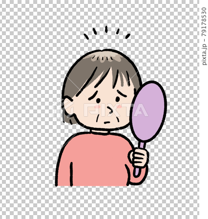 薄毛の高齢者のイラストのイラスト素材