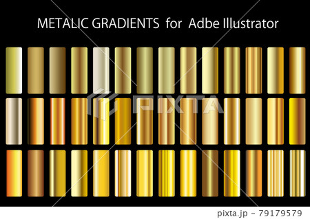 メタルカラー グラデーションセット のイラスト素材