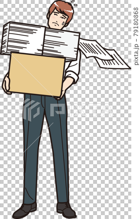 A man holding a pile of documents A man holding a pile of documents 79180868
