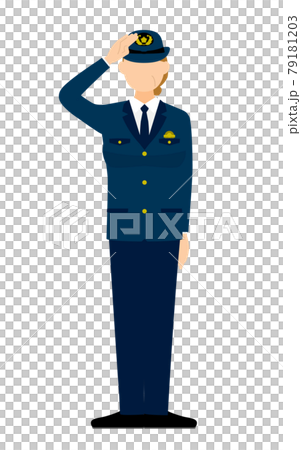 高級女警官擺姿勢，敬禮 79181203