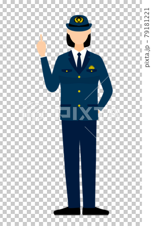 年輕女警察擺姿勢，指著 79181221