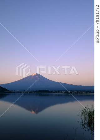 （山梨県）朝焼けの逆さ富士と河口湖 79181732