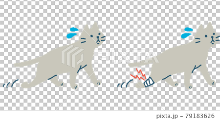 一隻受傷的貓走路的插圖 79183626