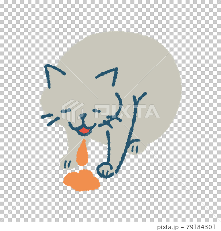 嘔吐する猫のイラスト 79184301