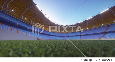 Sports Stadium Soccer Field And Grandstand - Stock Illustration [79188594]  - PIXTA