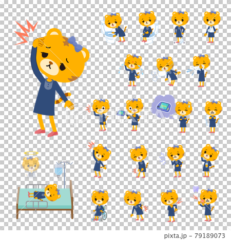 Set of injured and sick tiger girls 79189073