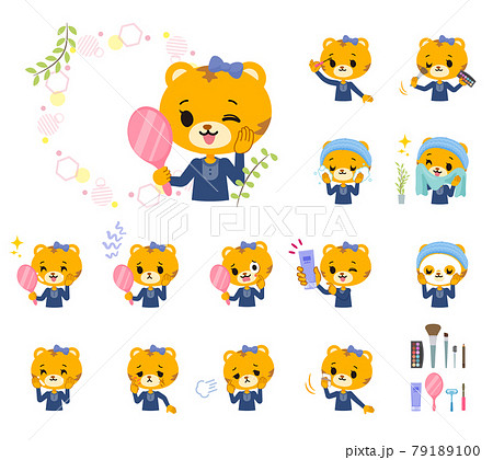 美容に関するトラの女の子のセット 79189100