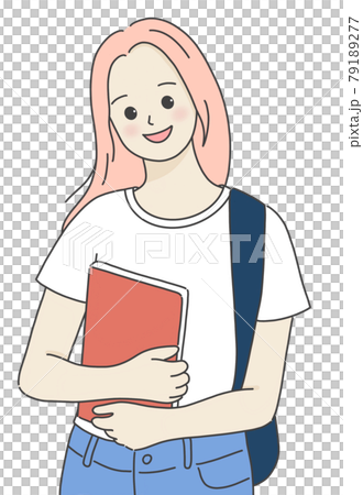 大學生學生女人學生插畫 大學生學生女人學生插畫 79189277