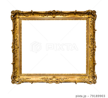 old ornamental golden picture frame isolated 79189903
