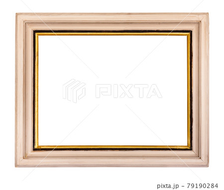 wide beige colored picture frame isolated 79190284