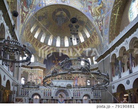 Kronstadt. Russia. Interior of the Naval Cathedral of St. Nicho 79190881