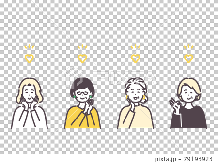 Icon illustration of a happy senior woman 79193923