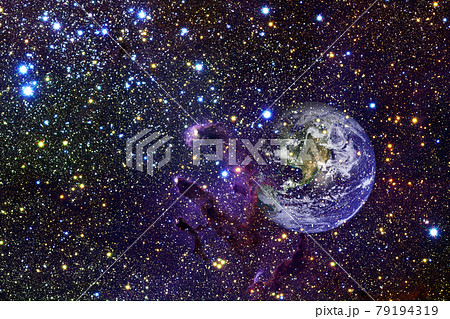 Outer space art. Starfield. Elements of this image furnished by NASA. 79194319