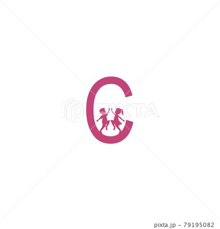 Letter C and kids icon logo design vector 79195082