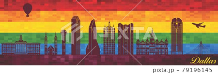 Dallas on LGBT flag background Dallas on LGBT flag background 79196145