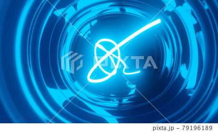 3d render. Neon ray flies in mirror room reflected in numerous mirrors. Abstract neon light in a shiny room. 3d render. Neon ray flies in mirror room reflected in numerous mirrors. Abstract neon light in a shiny room. 79196189