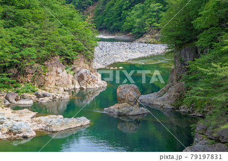 龍王峡 　虹見橋からの景色　日光市　　　　　 79197831