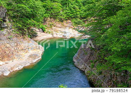 龍王峡 　虹見橋からの景色　日光市　　　　　 79198524