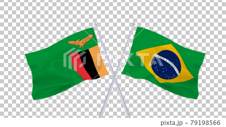 Zambia and Brazil flags Zambia and Brazil flags 79198566