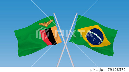 ザンビアとブラジルの国旗
