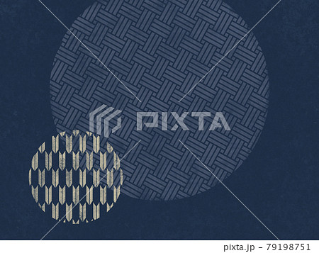 和風の模様を配した紺色の背景 79198751