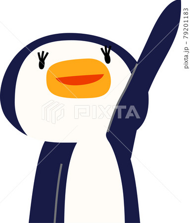 指をさして案内する可愛いペンギン 指をさして案内する可愛いペンギン 79201183