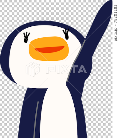 指をさして案内する可愛いペンギン 指をさして案内する可愛いペンギン 79201183