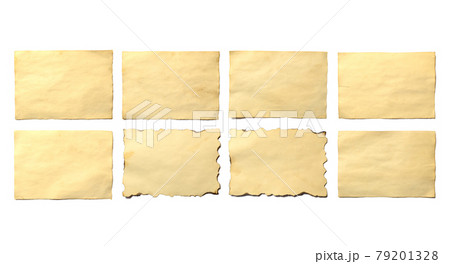 Set of old blank pieces of antique vintage crumbling paper manuscript or parchment 79201328