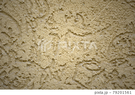The texture of the beige decorative plaster in bark beetle style 79201561