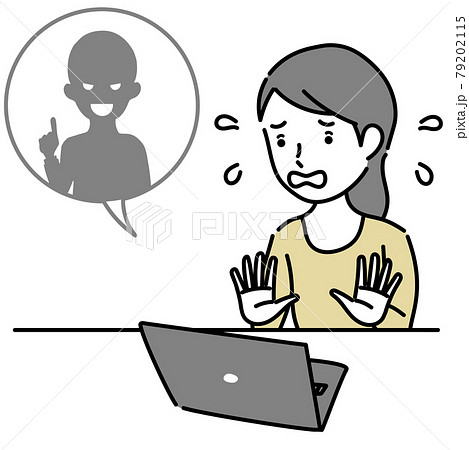 インターネットトラブルに慌てる女性ビジネスパーソンのイラスト素材のイラスト素材 インターネットトラブルに慌てる女性ビジネスパーソンのイラスト素材のイラスト素材