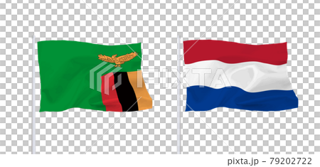 Zambian and Dutch flags Zambian and Dutch flags 79202722