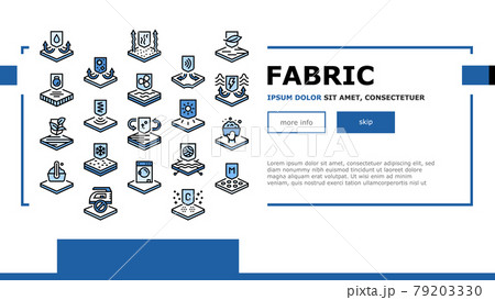 Fabrics Properties Landing Header Vector 79203330