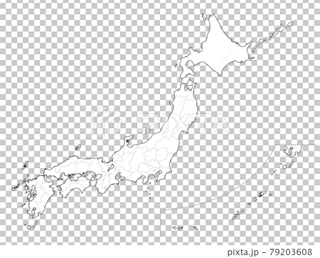 白地図-日本全土-県境線入り 79203608