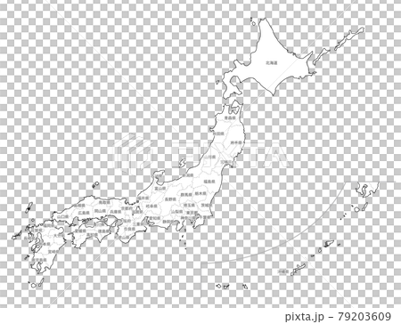 白地図-日本全土-県名入り 79203609