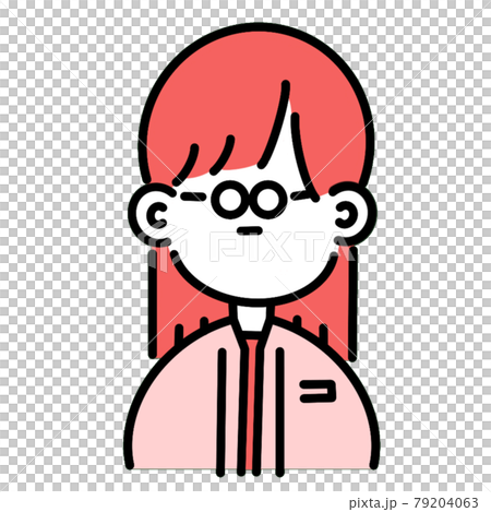 Female icon with simple design glasses Female icon with simple design glasses 79204063